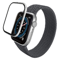 エレコム Apple Watch SE (第2世代)/SE/Series 6(40mm)用ガラスフィルム アルミフレーム/高透明/治具付 シルバー AW-23EFLGFALSV