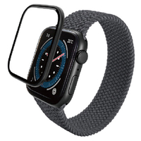 エレコム Apple Watch SE (第2世代)/SE/Series 6(40mm)用フルカバーガラスフィルム 高透明/極薄/治具付 ブラック AW-23EFLGS2R