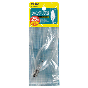 エルパ シャンデリア球 E12口金 25W 1個入り クリア G-72NHC-イメージ1