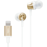 ラディウス Lightningイヤフォン Inner Ear Headphones with Lightning ゴールド HP-NEL11N