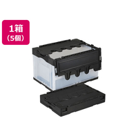 岐阜プラスチック工業 リス 折りコン 蓋有り 50L ブラック透明 5個 FCE664V