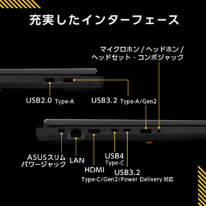 ASUS ノートパソコン ASUS TUF Gaming A18 イェーガーグレー FA808UH-R7R5050-イメージ7