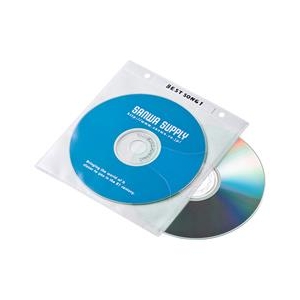 サンワサプライ DVD・CD不織布ケース(リング穴付き・50枚入り) ホワイト FCD-FR50WN-イメージ2
