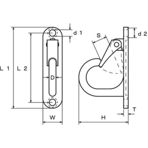 水本機械製作所 ステンレス ラブフック 平面用 全長135mm FC782FJ-1588557-イメージ2