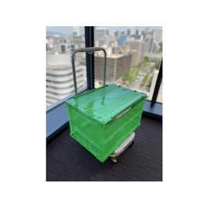 トラスコ中山 TRUSCO 薄型折畳コンテナスケルコン 50Lロックフタ付 緑 FC798GN-2073370-イメージ8
