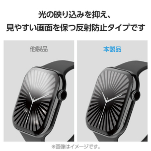 エレコム Apple Watch Series 10(46mm)用フルカバーフィルム 衝撃吸収 反射防止 指紋防止 貼付ツール付 AW-24AFLAFPR-イメージ4