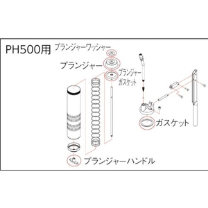 トラスコ中山 高圧グリスガンPH500用 プランジャー プランジャーPH500 FC085DZ-4147634-イメージ2