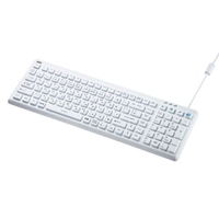 サンワサプライ 抗菌防水防塵キーボード ホワイト SKB-BS7W