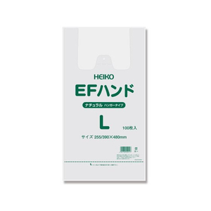 シモジマ レジ袋 EFハンド ナチュラル L(390×480×135mm)100枚×10袋 FCL9614-12065516243-イメージ1