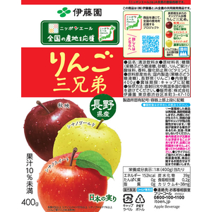 伊藤園 ニッポンエール 長野県産りんご三兄弟 400g 24本 FCE256S-イメージ2