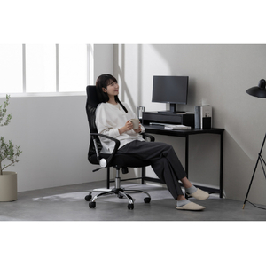 アイリスオーヤマ メッシュバックチェアハイバック ブラック OFC-MBHRﾌﾞﾗｯｸ-イメージ4