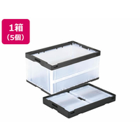 岐阜プラスチック工業 リス 折りコン 蓋無し 75L ブラック透明 5個 FCE666V