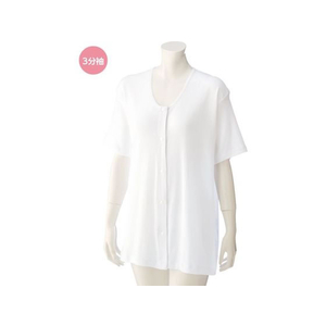 ケアファッション 3分袖大寸ホックシャツ(婦人) ホワイト 4L FCP5122-03811308-イメージ1