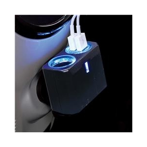 槌屋ヤック リングライトソケット ディレクション+2口USB(4．8A) PZ708-イメージ2
