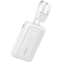Anker Zolo Power Bank (10000mAh, 35W, Built-In Dual USB-Cケーブル) ホワイト A1680N22