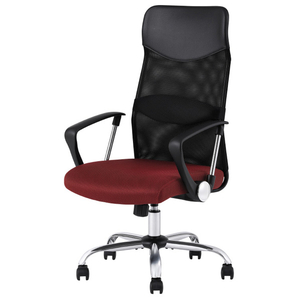 アイリスオーヤマ メッシュバックチェアハイバック ボルドー OFC-MBHRﾎﾞﾙﾄﾞ--イメージ1