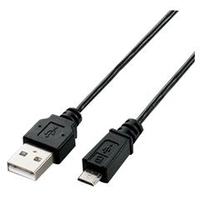 エレコム 極細Micro-USB(A-MicroB)ケーブル ブラック・1.0m U2C-AMBX10BK
