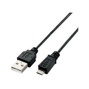 エレコム 極細Micro-USB(A-MicroB)ケーブル ブラック・1.0m U2C-AMBX10BK-イメージ1