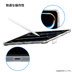 araree iPad Pro 11インチ(M4)用ペンホルダー付きスタンドケース FLEXIELD SP クリア AR26932-イメージ13