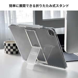 araree iPad Pro 11インチ(M4)用ペンホルダー付きスタンドケース FLEXIELD SP クリア AR26932-イメージ4