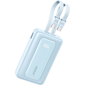 Anker Zolo Power Bank (10000mAh, 35W, Built-In Dual USB-Cケーブル) ブルー A1680N32 Anker Zolo Power Bank (10000mAh, 35W, Built-In Dual USB-Cケーブル) ブルー A1680N32