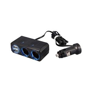 槌屋ヤック リングライトソケット ツイン+2口USB(4．8A) PZ711-イメージ1