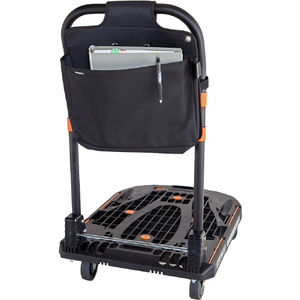 トラスコ 台車バック マチ付き ブラック 耐荷重：3kg TOP-DBC-BK-イメージ2