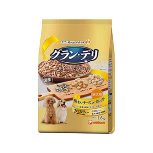 ユニ・チャーム グラン・デリ カリカリ仕立て 成犬用 味わいチーズ入りセレクト ビーフ・緑黄色野菜・ささみ・小魚入り 1.6kg FCU8696-イメージ1