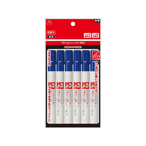 寺西化学工業 マジックインキ No.500 細書 6本パック 青 FCE261U-M500-T3-6P-イメージ1