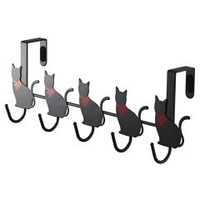 山崎実業 ﾄﾞｱﾊﾝｶﾞｰ 猫 5連 横型 ﾌﾞﾗｯｸ ﾌﾞﾗｯｸ ﾄﾞｱﾊﾝｶﾞ-ﾈｺ5ﾌﾞﾗﾂｸ