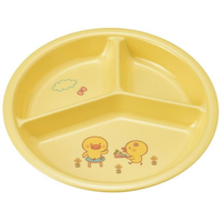 国際化工 メラミン子供食器 ひよこぐみ 三つ仕切皿小イエロー FC308LK-3766500