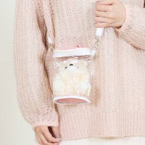 不二貿易 推し活 ぬいぐるみクリアバッグ ピンク 53935ｵｼﾇｲｸﾞﾙﾐﾊﾞﾂｸﾞﾋﾟﾝｸ-イメージ3