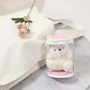 不二貿易 推し活 ぬいぐるみクリアバッグ ピンク 53935ｵｼﾇｲｸﾞﾙﾐﾊﾞﾂｸﾞﾋﾟﾝｸ-イメージ8