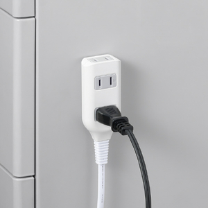 ヤザワ 裏面フックマグネット付タップ3個口1m白 ホワイト H4HJS301WH-イメージ4