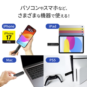 I・Oデータ USB-A&USB-C対応 高速スティックSSD 250GB SSPQ-USC250-イメージ7