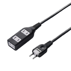 ヤザワ 裏面フックマグネット付タップ3個口1m ブラック H4HJS301BK-イメージ1