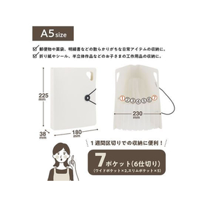ナカバヤシ かたづくファイル A5 ホワイト FCE274S-DF-KTDF-A5-W-イメージ9