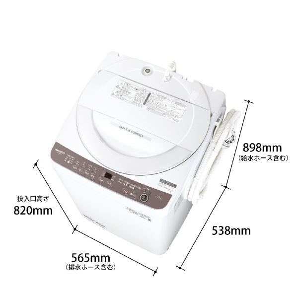 シャープ 7．0kg全自動洗濯機 ブラウン系 ESGE7HT 0kg
