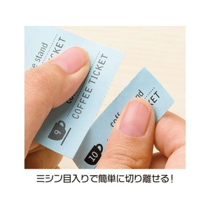 ヒサゴ 作れるチケット・回数券 11枚綴り 10シート ペールブルー FCF069U-PK604S-イメージ5