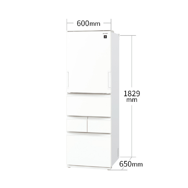 シャープ 408L 5ドア冷蔵庫 プラズマクラスター冷蔵庫 マットオフホワイト SJP410MW 408L