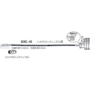 トラスコ中山 グリスガン用ホース 466mm 466ホースノズルR1／8 FC882DX-1125290-イメージ3
