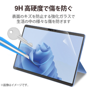 エレコム Surface Pro 9/Pro 9 With 5G用ガラスフィルム 高光沢 TB-MSP9FLGG-イメージ3