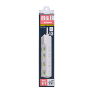 エルパ 耐雷スイッチ付きタップ 4個口2m e angle select ホワイト WLK-R42SWE5-イメージ1