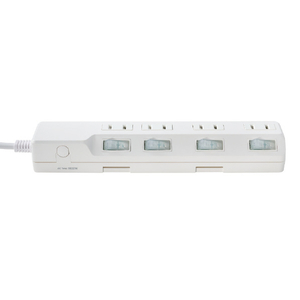 エルパ 耐雷スイッチ付きタップ 4個口2m e angle select ホワイト WLK-R42SWE5-イメージ4