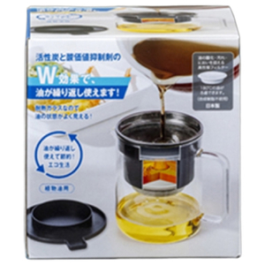 高木金属工業 耐熱ガラス製 活性炭油ろ過ポットW 0．5L KWPTG05-イメージ2