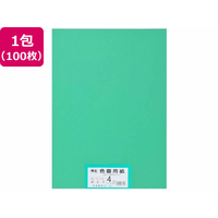 大王製紙 再生色画用紙 4ツ切 100枚 みどり FC154YN