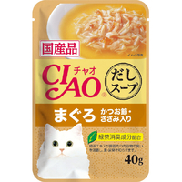 いなばペットフード CIAO だしスープ まぐろ かつお節・ささみ入り 40g ﾁﾔｵﾀﾞｼｽ-ﾌﾟﾏｸﾞﾛｶﾂｵﾌﾞｼ40G