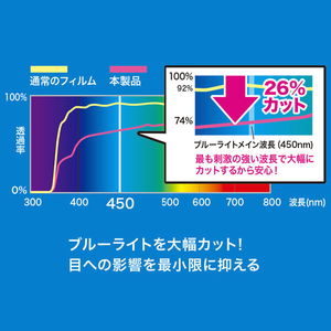 サンワサプライ Apple 第7世代iPad10．2インチ用ブルーライトカット液晶保護指紋防止光沢フィルム LCD-IPAD12BC-イメージ2