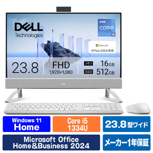 DELL スタンダードデスクトップパソコン Dell 24 オールインワン EC24250 パールホワイト AD47-FNWHBC-イメージ1
