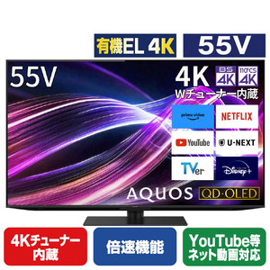 シャープ 4T-C55GS1 55V型4Kチューナー内蔵有機ELテレビ AQUOS
